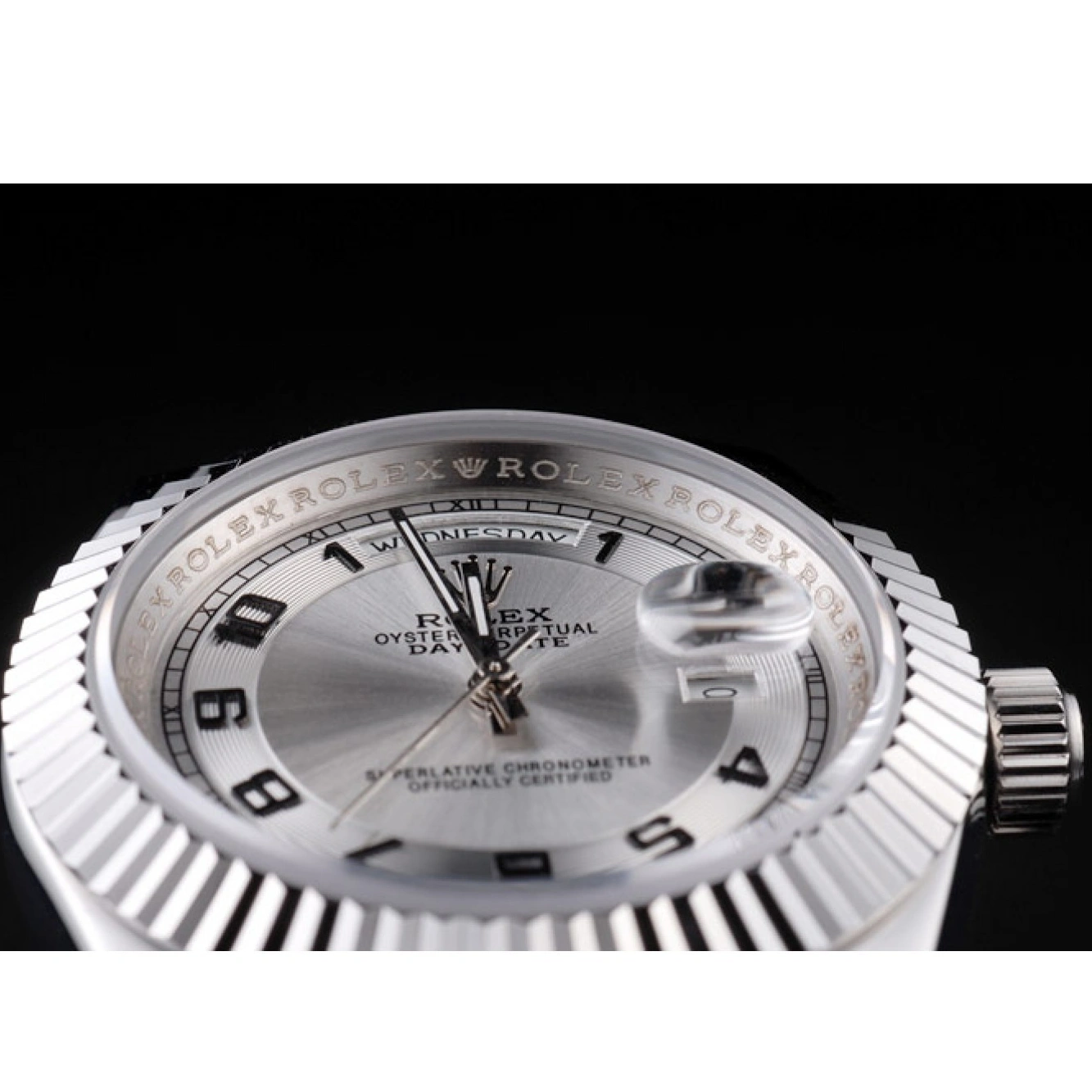 MiroTime 1029 Rolex Day-Date Polished Stainless Steel White Dial